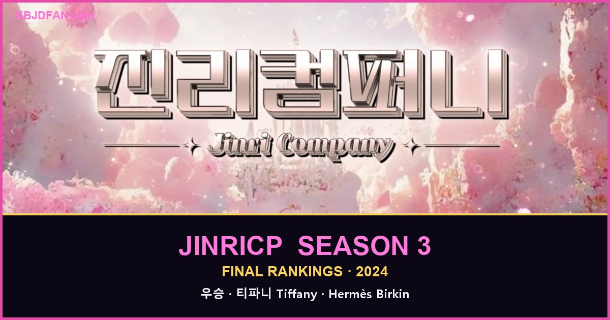 KBJDFAN — Jinricp Season 3 final rankings, Jinri Company